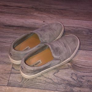 Grey Steve Madden Slip Ons